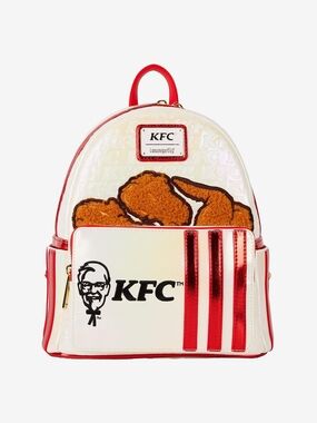 Loungefly KFC White Red Faux-Fur Chicken Mini Backpack